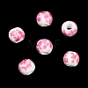 Floral Printed Porcelain Beads X-PORC-Q201-6mm-3-2