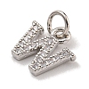 Initial Letter Brass with Cubic Zirconia Charms KK-Q814-26W-P-2