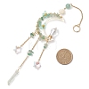 Wire Wrapped Natural Green Aventurine Chips Moon Hanging Ornaments HJEW-JM02621-01-3