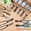 12Pcs 12 Colors Adjustable Resin Religion God of Wealth Zaki Ram Pendant Black Cord Necklaces for Men NJEW-ME0001-24-3