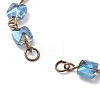 Square Faceted Glass Beaded Link Chain Bracelet Making AJEW-JB01150-48-2