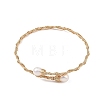 Natural Cultured Freshwater Pearl Rice Wire Wrapped Brass Cuff Bangles for Women BJEW-JB14301-3