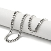 Non-Tarnish 201 Stainless Steel Cuban Link Chain Necklaces for Women and Men NJEW-F322-13P-04-2