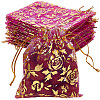 100Pcs Rose Printed Organza Bags OP-SP0001-06A-1