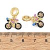Brass Enamel Motorcycle European Dangle Charms KK-T001-03G-3