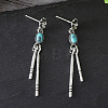 Alloy and Synthetic Turquoise Stud Earrings FS-WG2C5AC-01-4