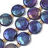 Electroplated Natural Druzy Geode Crystal Beads Strands G-G459-04G-1