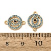 Brass Micro Pave Synthetic Turquoise Connector Charms GG-CBAE681-19G-3