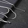 304 Stainless Steel Flat Snake Chain Double Chain Necklaces NJEW-Q039-01P-1