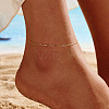 925 Sterling Silver Cable Chain Anklet AJEW-Z029-22G-3