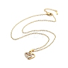 304 Stainless Steel Crystal Rhinestone Heart Pendant Cable Chain Necklaces for Women NJEW-Z056-01B-G-4