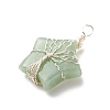 Natural Green Aventurine Pendants PALLOY-JF01635-01-2