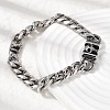 304 Stainless Steel Cuban Link Chains Bracelets BJEW-A092-02P-3
