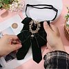 Polyester Bow Tie with Alloy Glass Brooch AJEW-WH0481-784B-3