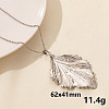 Stainless Steel Leaf Pendant Necklaces QM4235-1-1