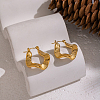 Vintage Style Textured Wavy 304 Stainless Steel Hoop Earrings LS-CM5039-2