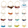 30Pcs 15 Colors Natural & Synthetic Mixed Gemstone and Handmade Lampwork Chip Wine Glass Charms AJEW-ME00027-1