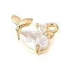 Brass Micro Pave Clear Cubic Charms CU-CBA1682-06A-G-2