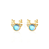 925 Sterling Silver Clear Cubic Zirconia Deer Head Stud Earrings FS-WG3413F-02-1
