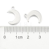 Crescent Moon Stainless Steel Charms Pendants X-STAS-Q168-06-3