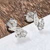 925 Sterling Silver Clear Cubic Zirconia Stud Earrings EJEW-Q032-01A-P-3