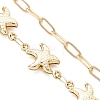304 Stainless Steel Starfish Link Chain and Brass Paperclip Chain Bracelet Making AJEW-JB01590-3