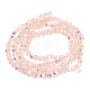 AB Color Plated Transparent Glass Beads Strands GLAA-G127-01A-2