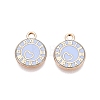 Rack Plating Alloy Enamel Pendants ENAM-N070-01A-03G-03-1