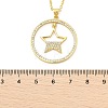 Brass Micro Pave Clear Cubic Zirconia Ring Pendant Necklaces NJEW-P322-A01-G-5