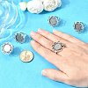 Vintage Adjustable Iron Finger Ring Components Alloy Flower Cabochon Bezel Settings PALLOY-O039-25AS-2