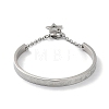 304 Stainless Steel Star Bangles with Charms BJEW-F464-17P-1