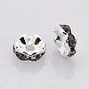 Brass Rhinestone Spacer Beads RB-A014-L6mm-12S-2