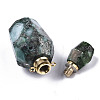 Assembled Synthetic Pyrite and Imperial Jasper Openable Perfume Bottle Pendants G-R481-15C-4