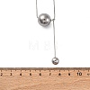 304 Stainless Steel Round Ball Pendant Snake Chain Necklaces NJEW-U028-03P-5