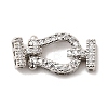 Brass Micro Pave Clear Cubic Zirconia Fold Over Clasps KK-C075-31P-1