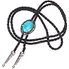 Oval Synthetic Turquoise Laria Necklace for Men Women NJEW-GF0001-01-1