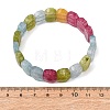 Dyed Natural White Jade Beaded Stretch Bracelets for Unisex G-K303-01K-04-5