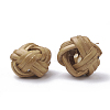 Handmade Reed Cane/Rattan Woven Beads WOVE-Q075-11-2