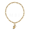 Ocean Natural Paua Shell 304 Stainless Steel Sea Animals & Rice Natural Pearl Pendant Figaro Chain Necklaces NJEW-JN06304-5