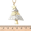 Alloy Christmas Tree Pendant Box Chain Necklaces for Women NJEW-F359-01-3