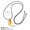 304 Stainless Steel Pendant Adjustable Black PU Leather Slider Necklaces WG7EC61-03-2
