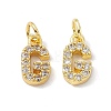 Real 18K Gold Plated Brass Micro Pave Clear Cubic Zirconia Charms KK-E068-VB452-G-2