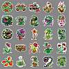 50Pcs PVC Waterproof Self Adhesive Horror Flower Sticker Labels PW-WG46329-01-5