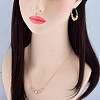 Brass Round Beaded Pendant Necklaces & Hoop Earrings for Women FS-WG8D76A-01-2