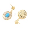 Brass Pave Cubic Zirconia Stud Earring Findings KK-C172-12G-2