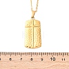 Texture Rectangle with Cross 304 Stainless Steel Pendant Necklaces NJEW-H059-12G-5