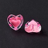 Glass Heart Beads GLAA-D005-01A-4