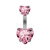 Heart Cubic Zirconia Belly Button Rings WG98059-05-1