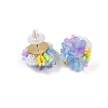 Flower Glass Plastic Stud Earrings FS-WG119A6-02-3