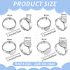 48Pcs 4 Styles Adjustable 304 Stainless Steel Finger Rings Components STAS-PH0007-36-2